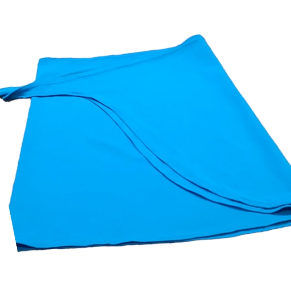 LeCove Peacock Blue Spandex Sarong/Swim Cover Up sz S